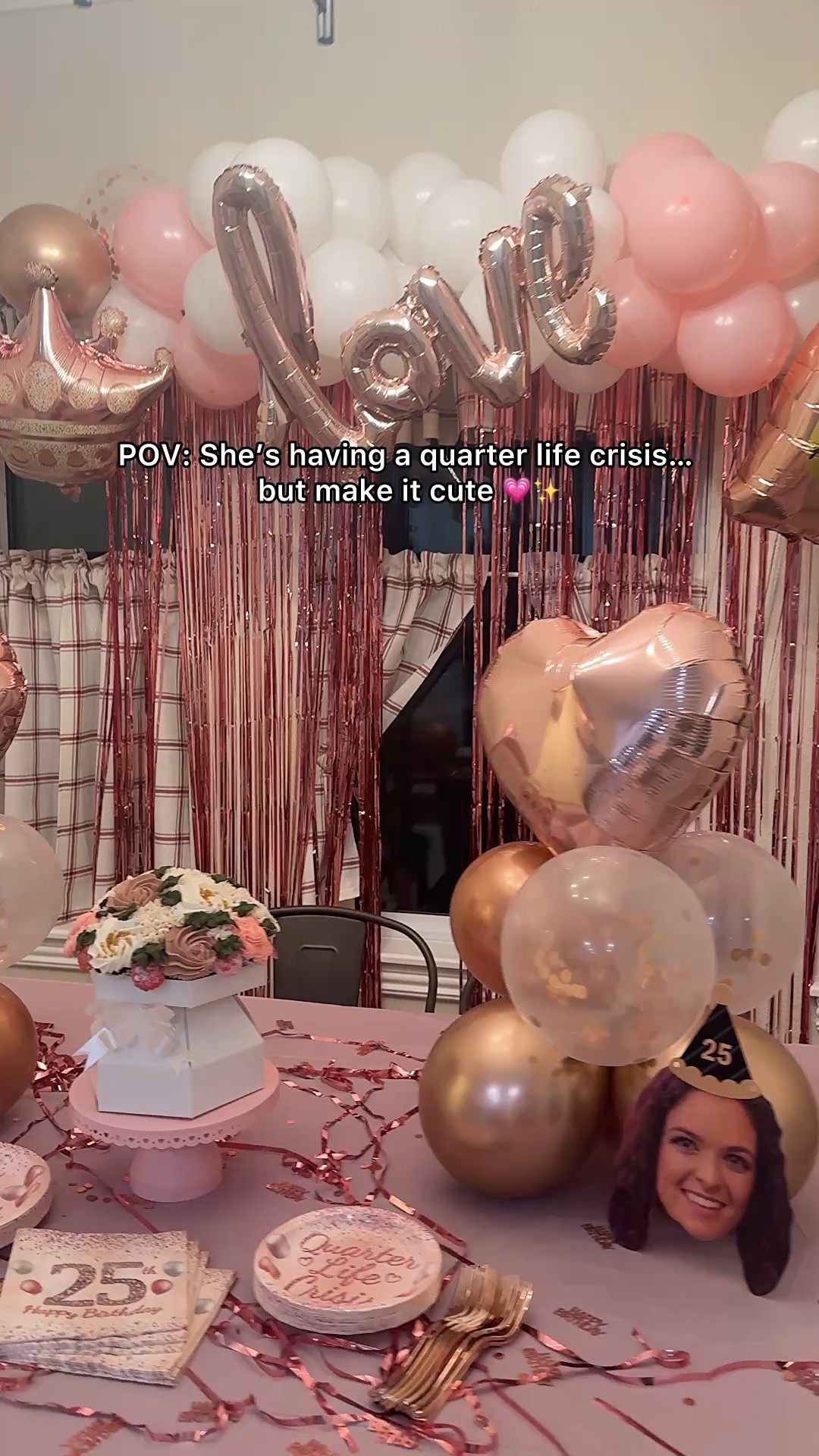 25 but make it glam 💗✨

Ashlyn’s quarter life crisis theme was all Amazon — including the customized face banner (my FAVORITE detail!) and it only took about 2 weeks to arrive 👏

Sharing the full 25th birthday decor setup here — balloon arch, rose gold LOVE balloons, champagne balloon, plates, and more.

Everything is linked 🎀✨
#partyideas #partydecor #birthdayparty #birthday #25birthday #amazonfinds 

#LTKmomlife
