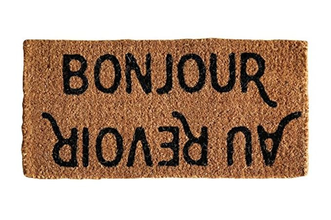 Creative Co-op "Bonjour/Au Revoir Rectangle Coir Doormat | Amazon (US)