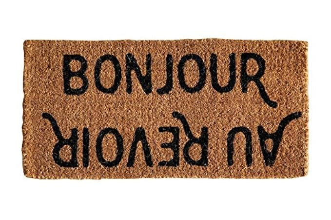 Creative Co-op "Bonjour/Au Revoir Rectangle Coir Doormat | Amazon (US)
