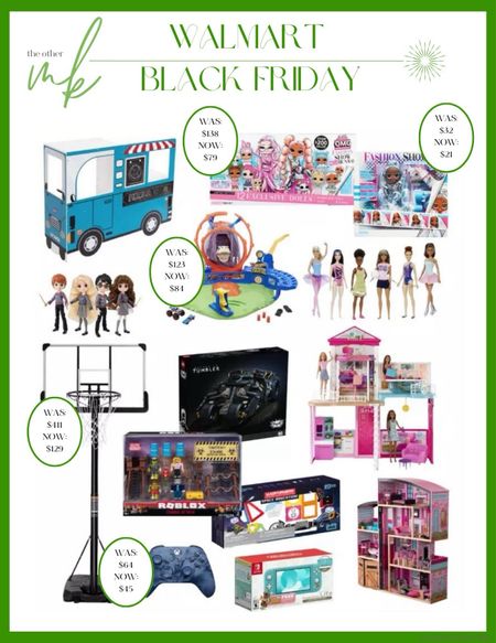 Walmart Black Friday deals - Walmart sale - kids gifts - kid toys - gifts for girl - gifts for boy - Barbie - sports - legos - Nintendo switch - best kid gifts 

#LTKsalealert #LTKGiftGuide #LTKkids