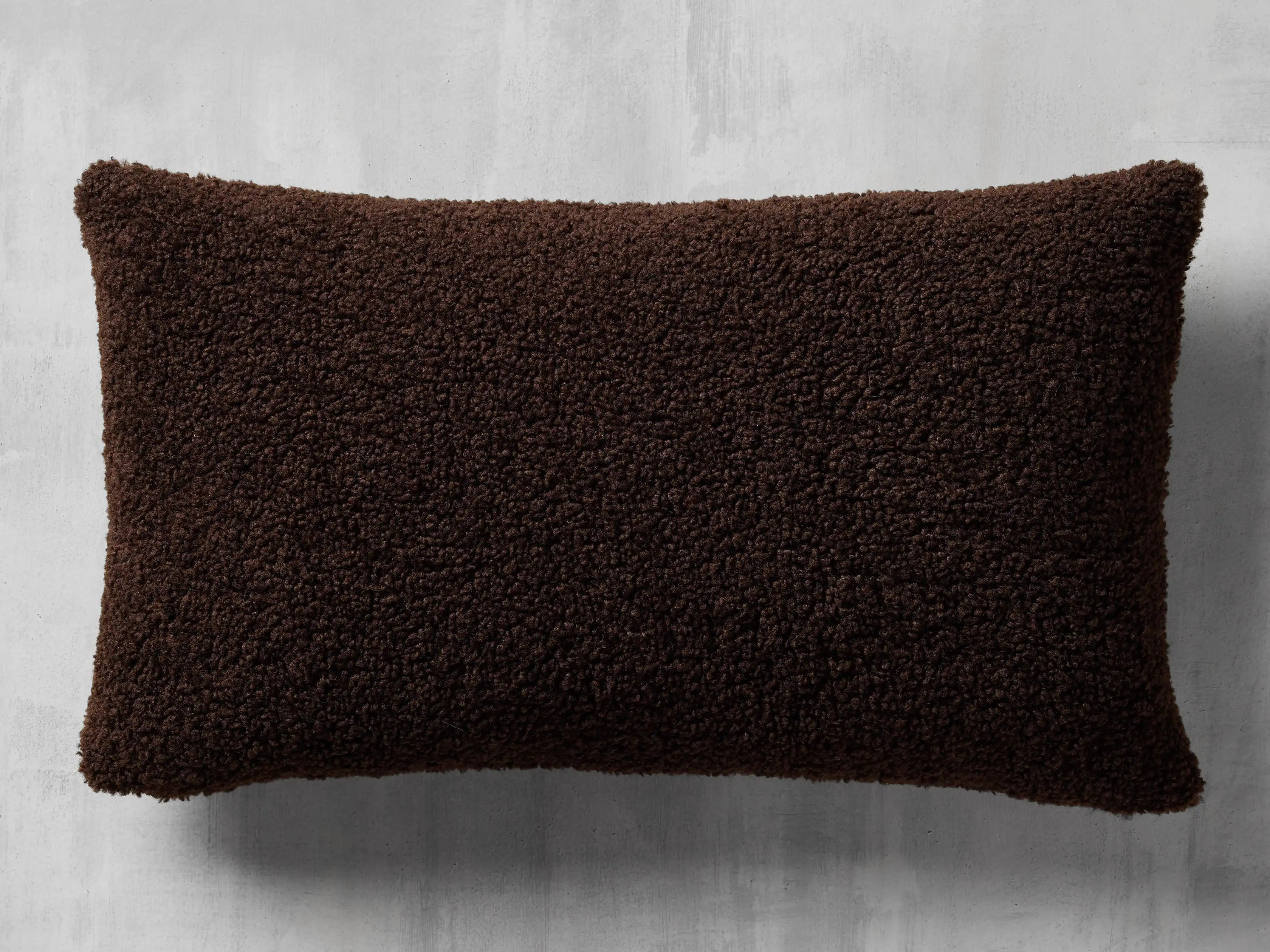 Faux Sherpa Lumbar Pillow Cover in Brown | Arhaus