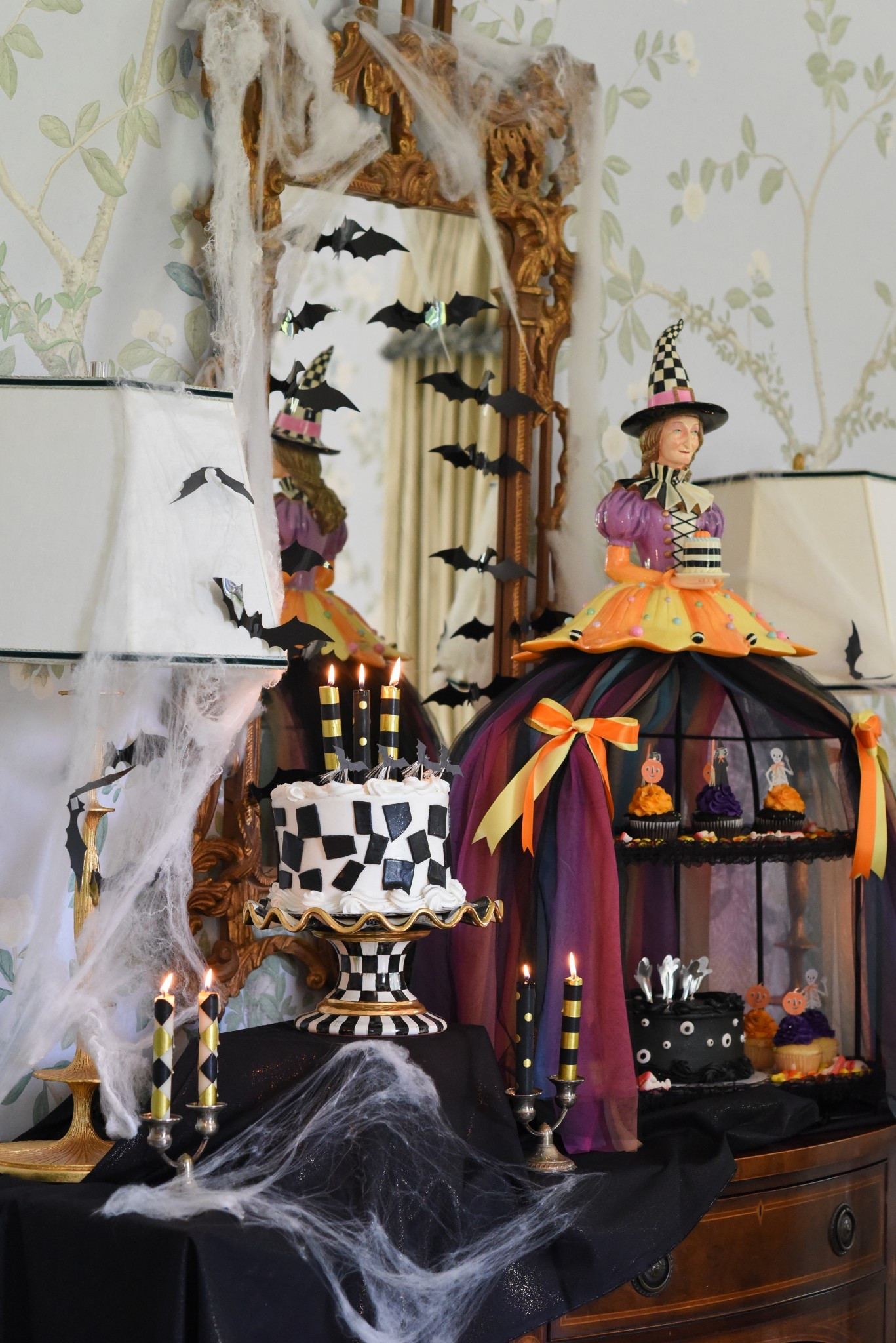 Call the Ghouls 🕸️🎃👻 @mackenziechilds Halloween collection is HERE and cuter (and spookier) than ever! 

We turned our dessert buffet into a a BOO-TIFUL Halloween display! This witch display really takes the cake, definitely a showstopper! I love mixing my traditional courtly check with my @mackenziechilds Halloween pieces. The girls were thrilled to come home to this set-up! #mcpartner 

Use code SWEETCAROLINE20 for the next 48 hours to get 20% off!! Once per customer! Exclusions apply. 