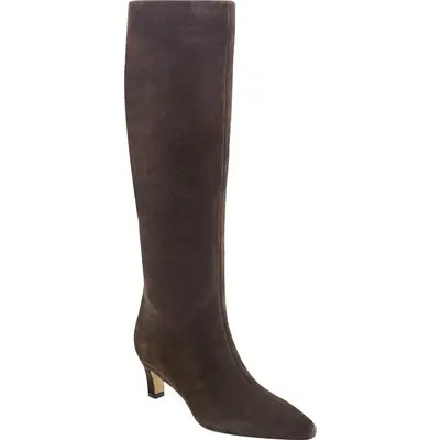 Marc Fisher LTD Erynn Knee High Kitten Heel Boot in Dark Brown at Nordstrom, Size 6.5 | Nordstrom