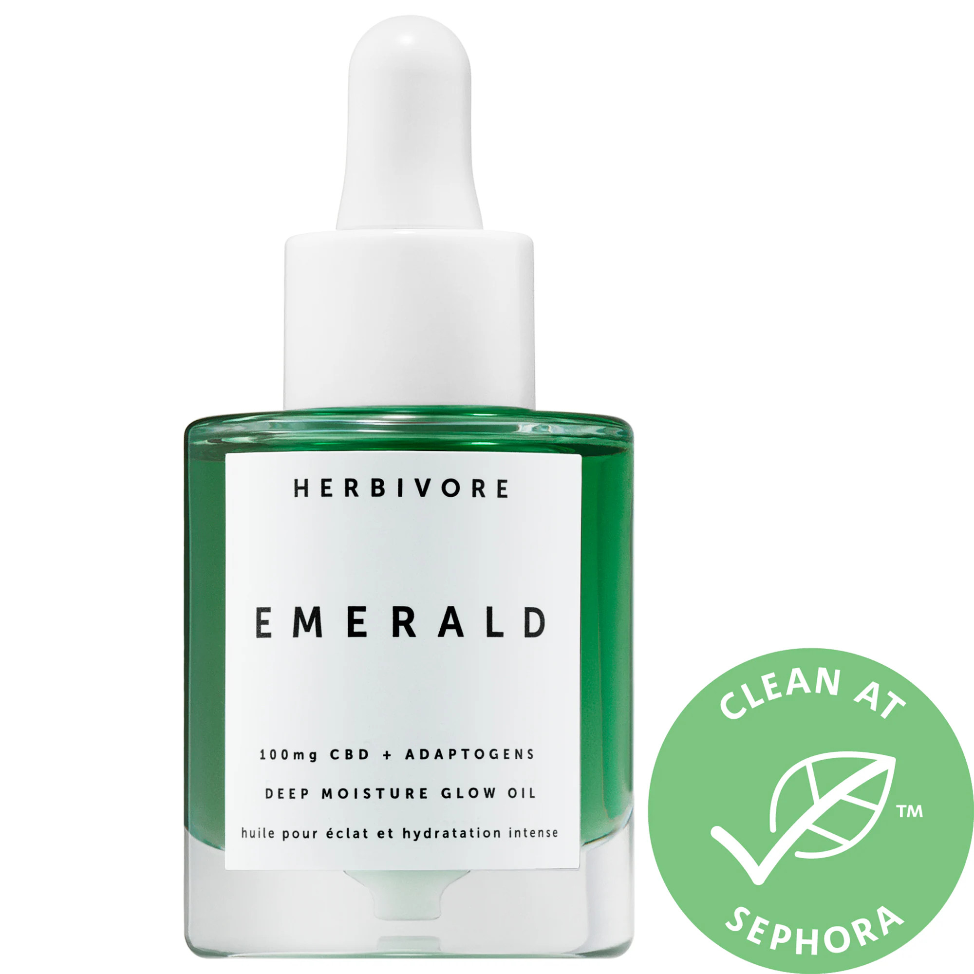 Herbivore Emerald CBD + Adaptogens Deep Moisture Glow Oil 1 oz/ 30 mL | Sephora (US)