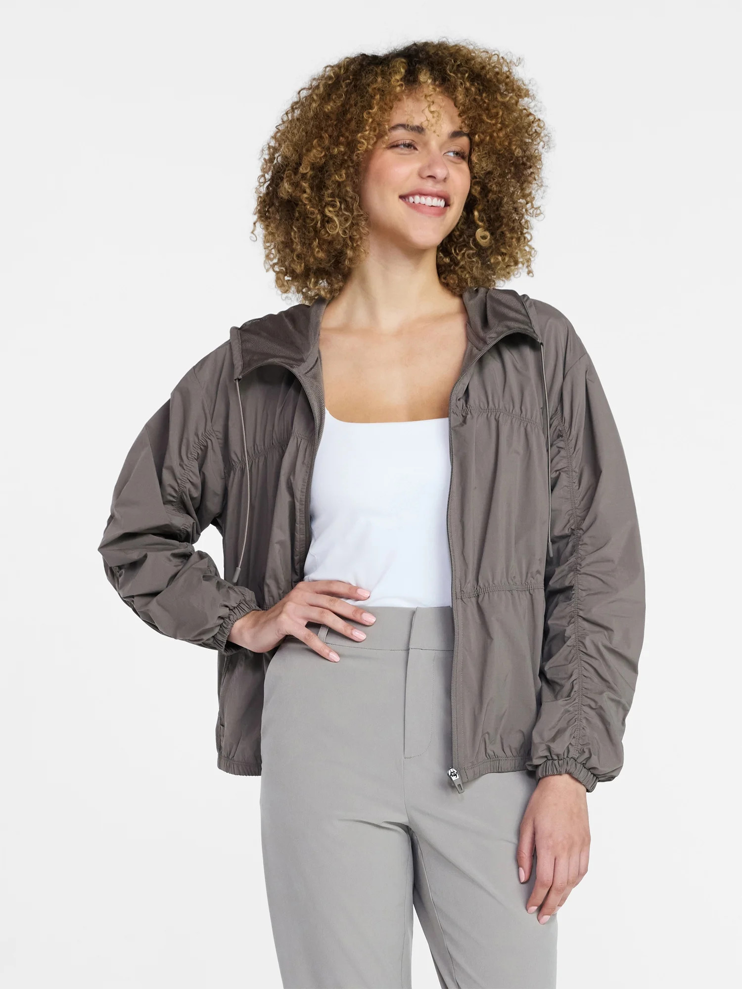 Avia Women's Ripstop Zip Jacket with Hood, Lightweight, Sizes XS-XXXL | Walmart (US)