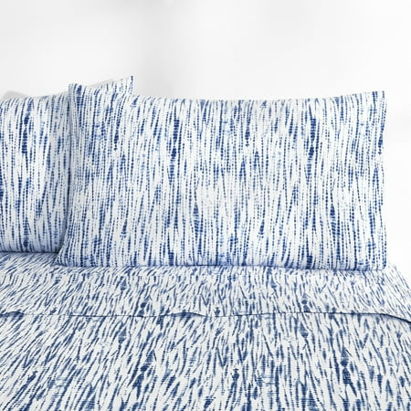 Gap Home Tie Dye Percale Easy Care Sheet Set, Deep Pocket, Queen, Blue, 4-Pieces | Walmart (US)