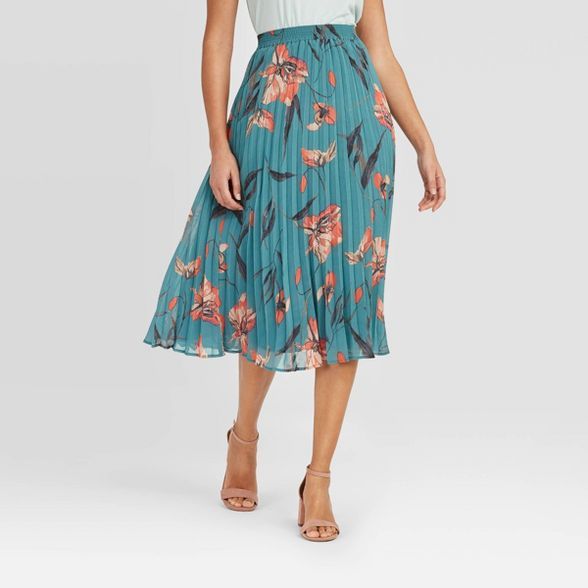 Women's High-Rise Pleated A-Line Midi Skirt - A New Day™ | Target