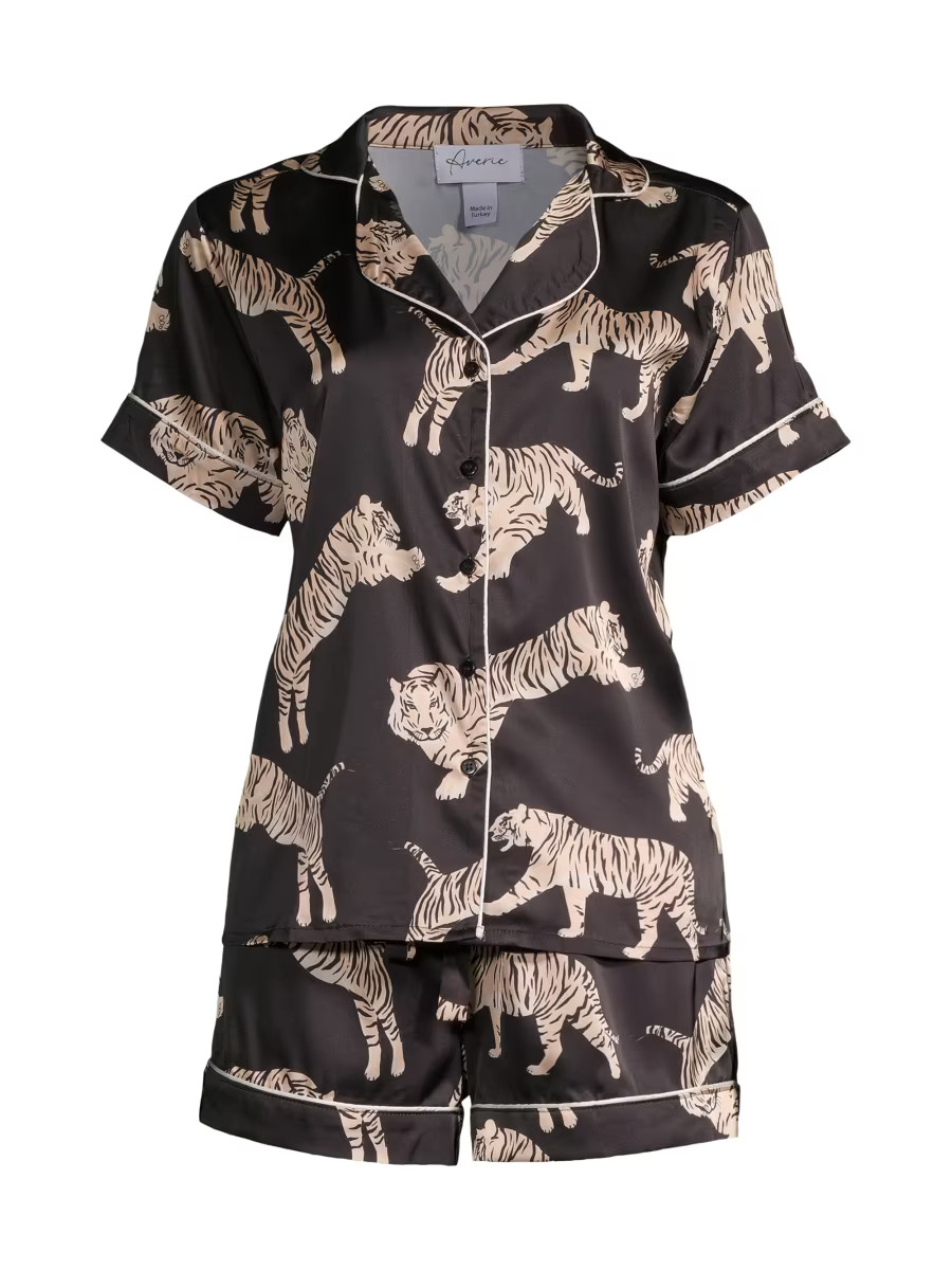 Only at SaksAverie SleepSafari Starry Nights Sierra Tiger-Print 2-Piece Pajama Set | Saks Fifth Avenue