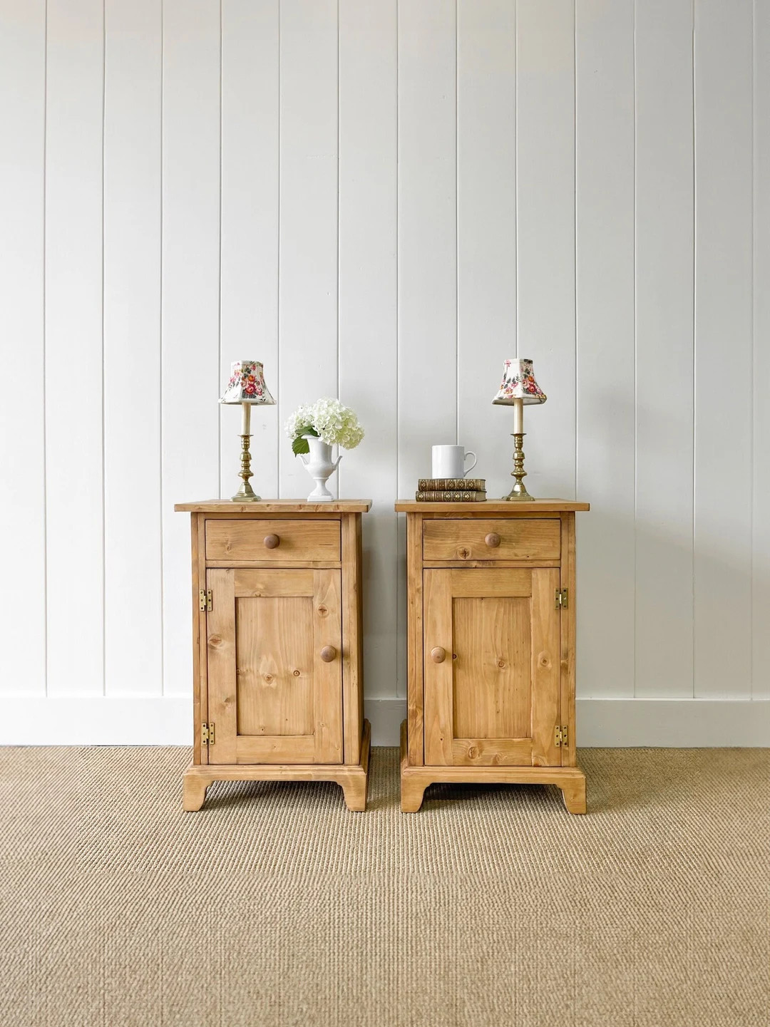 A Charming Pair of English Pine Nightstands - Etsy | Etsy (US)