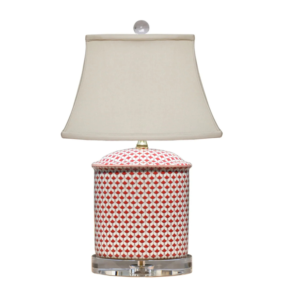 Red and White Porcelain Table Lamp | Mintwood Home