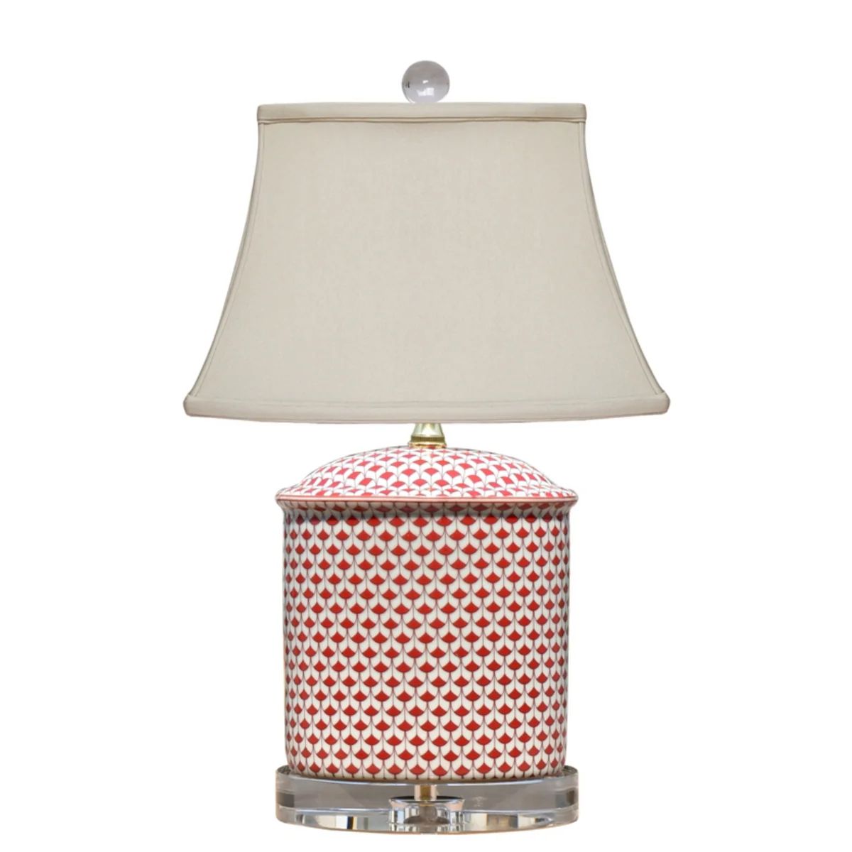 Red and White Porcelain Table Lamp | Mintwood Home
