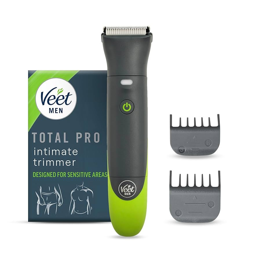 Veet Total Pro Precision Intimate Trimmer for Men, Grooming Device Body, Beard & Pubic Hair Safe ... | Amazon (UK)