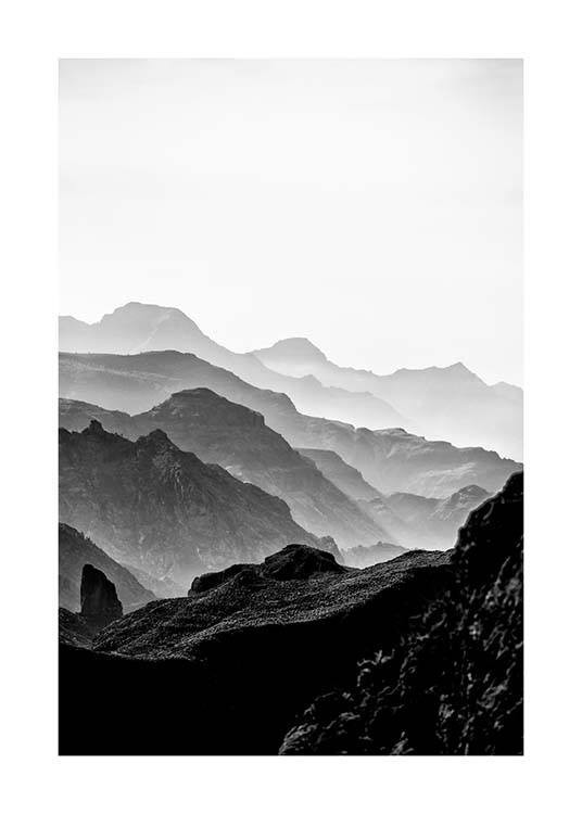 Black Rocky Mountains Poster | Desenio
