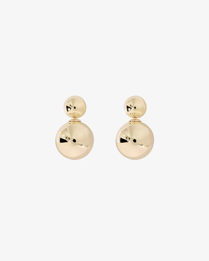 Shashi Gold Double Ball Earring | Splendid