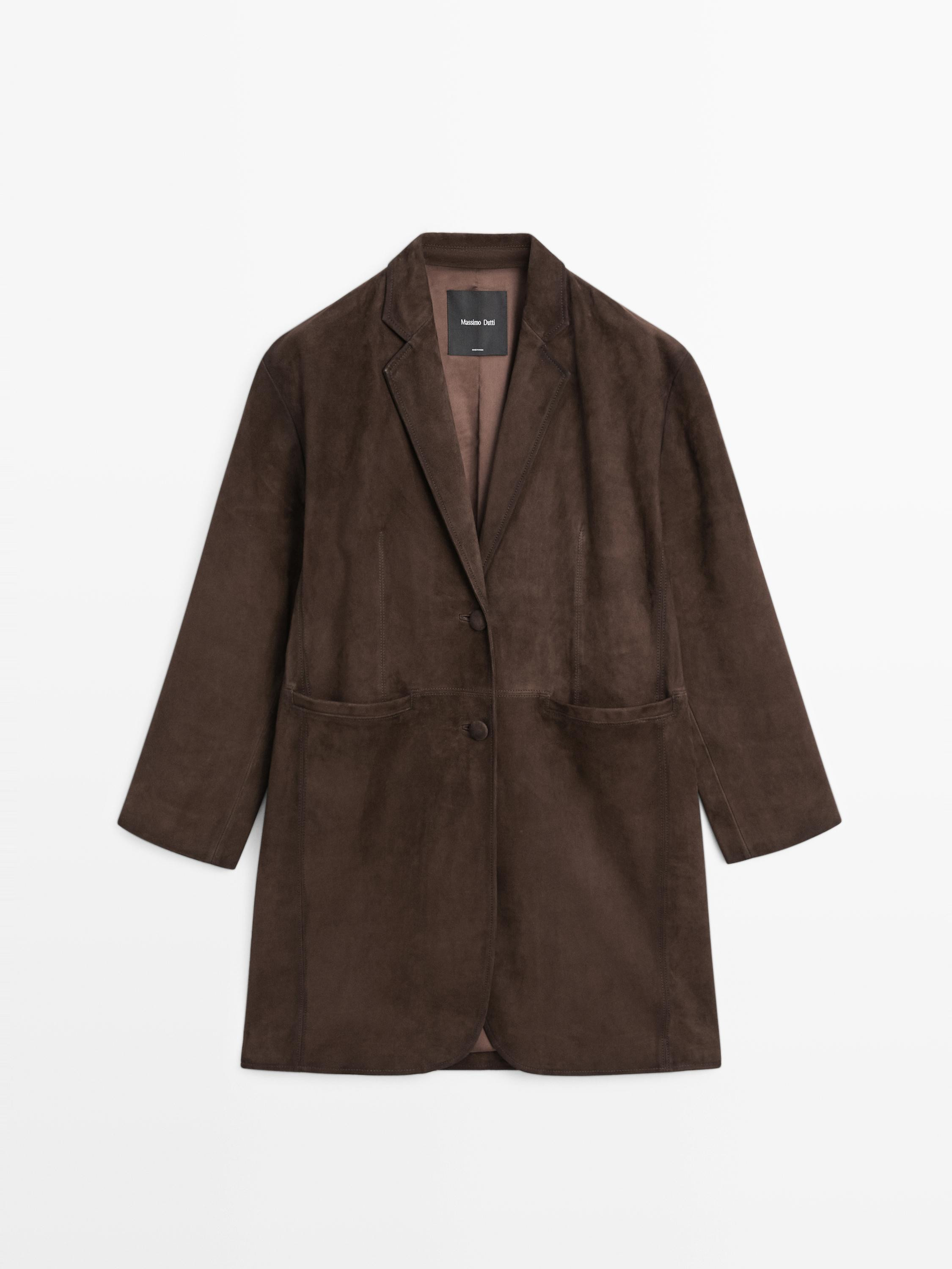 Long suede leather coat | Massimo Dutti UK
