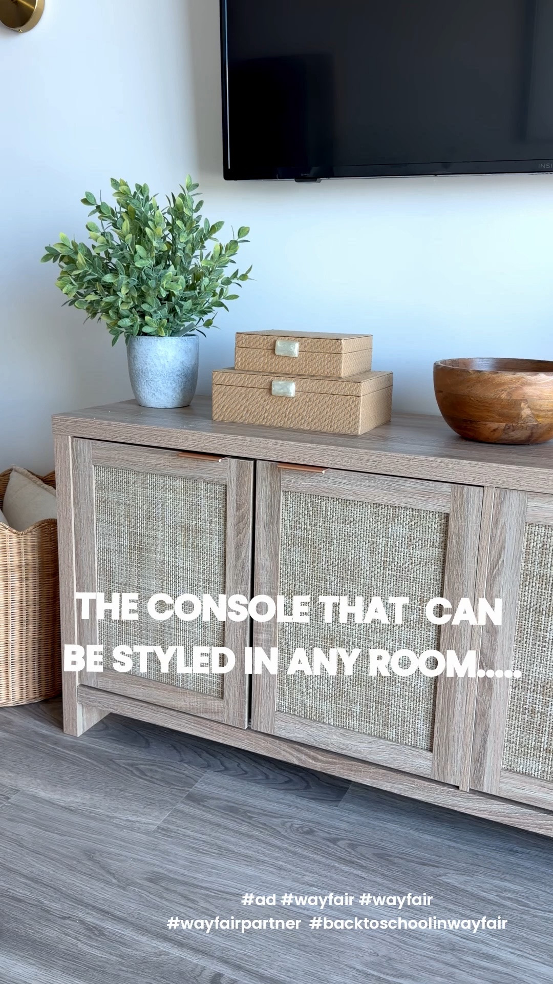 #Ad #WayfairPartner Small-space friendly with all the storage you need. This media console is perfect for a dorm or small apartment! It helps keep clutter tucked away while still looking stylish. #Ad @wayfair #WayfairPartner #Wayfair #BacktoSchoolinWayfair

#LTKHome #LTKmomlife #LTKootd