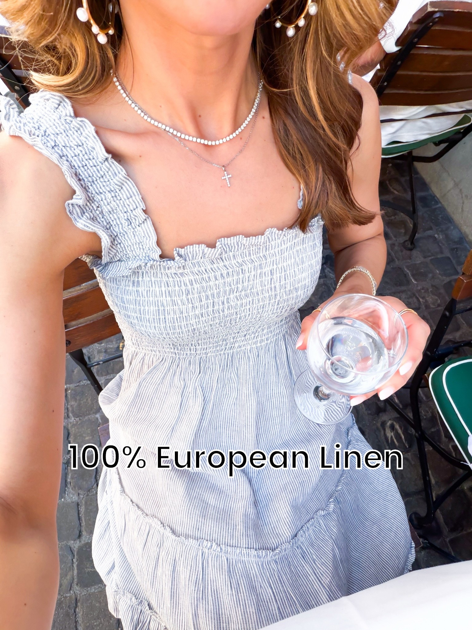 My outfit of the day. Mom outfit. Elevated casual outfit. 100% European linen midi dress. Summer dress. Summer outfit. Europe outfit. Vacation outfit. Resort outfit. Coastal outfit. Resort wear. Jelly ballet flats are whole sizes only - I’m a 6.5 and did a 6 because they rub a smidge big. 

#LTKootd #LTKTravel #LTKPetite