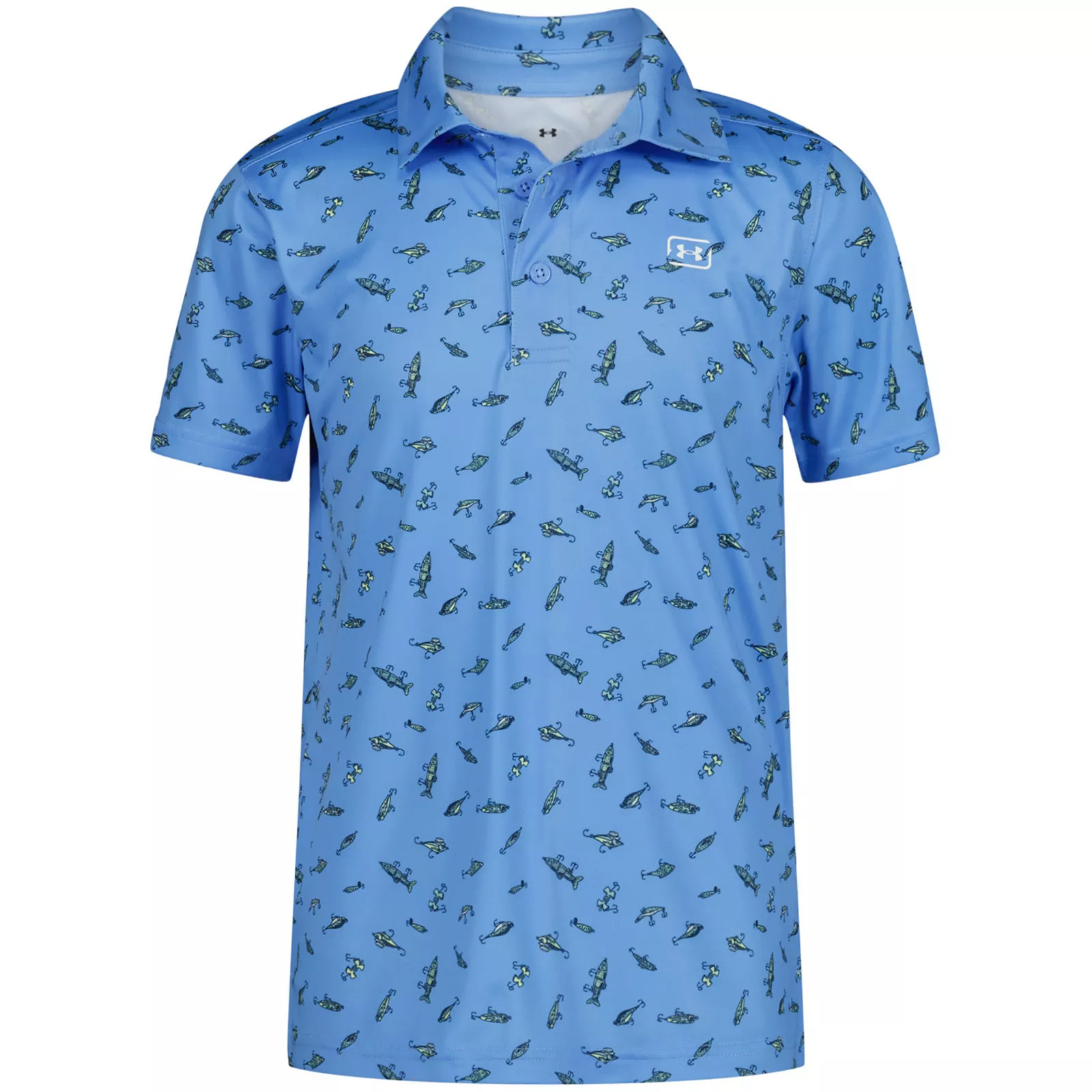 Boys 8-20 Under Armour Printed UPF Polo, Boy's, Size: Small, Blue | Kohl's