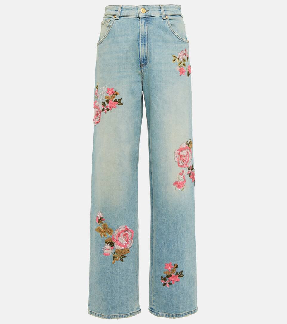 Embroidered high-rise straight jeans | Mytheresa (US/CA)