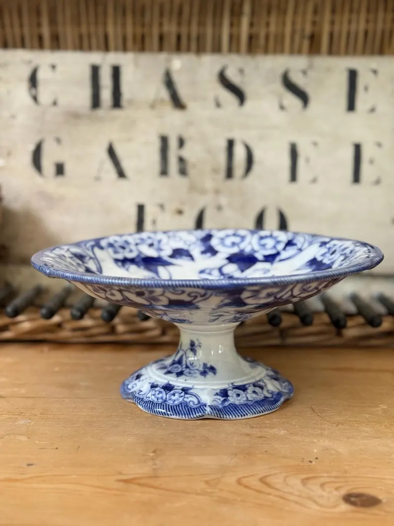 Antique French Creil Et Montereau “flora” Ravier Dish | Blue & White Transferware | 19th Cent... | Etsy (US)