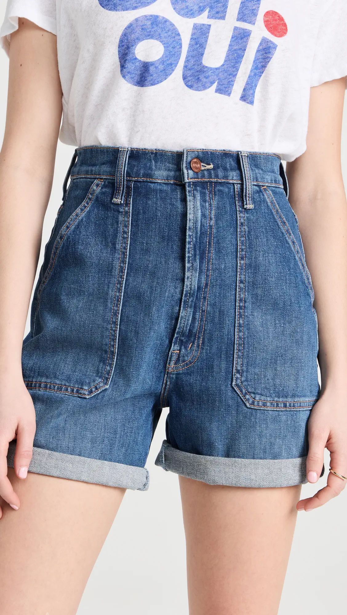 MOTHER The Patch Rambler Rolled Shorts | Shopbop | Shopbop