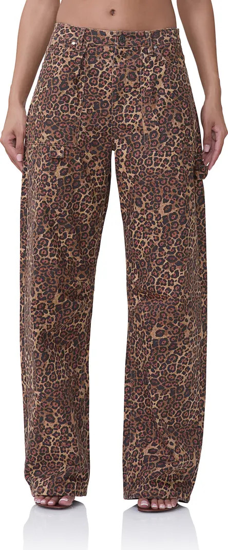 Rhett Leopard Print Carpenter Jeans | Nordstrom