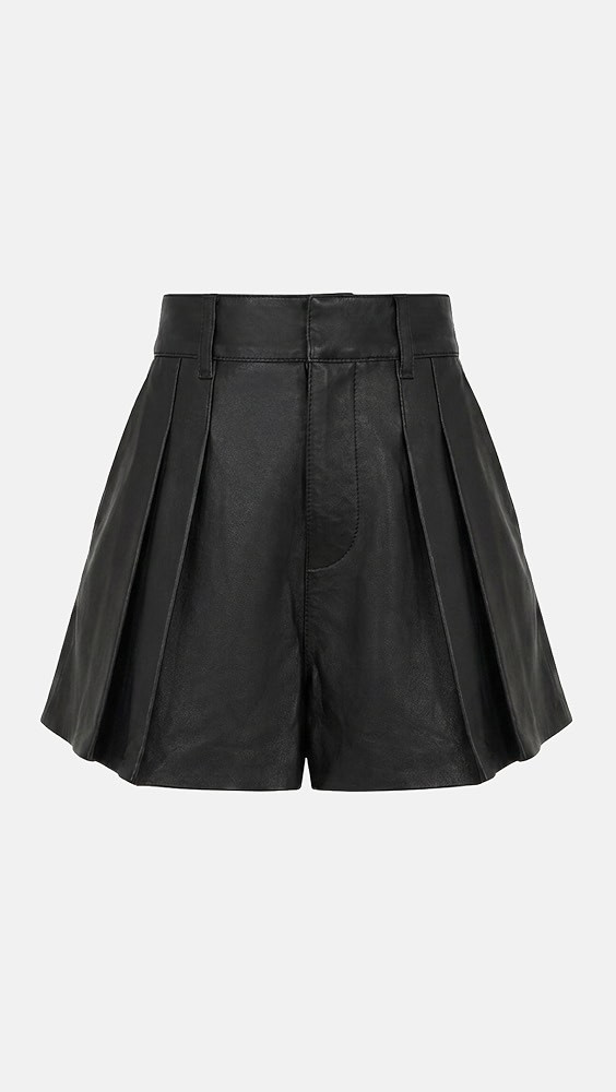 The Lambskin Leather Structural Shorts | Shopbop