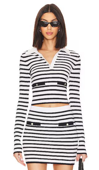 Selene Striped Sweater in Black & White | Revolve Clothing (Global)