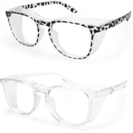 LeonDesigns Anti Fog Safety Glasses Blue Light UV Blocking Goggles for women men (Round w+h) | Amazon (US)