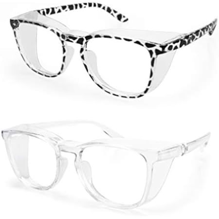 LeonDesigns Anti Fog Safety Glasses Blue Light UV Blocking Goggles for women men (Round w+h) | Amazon (US)