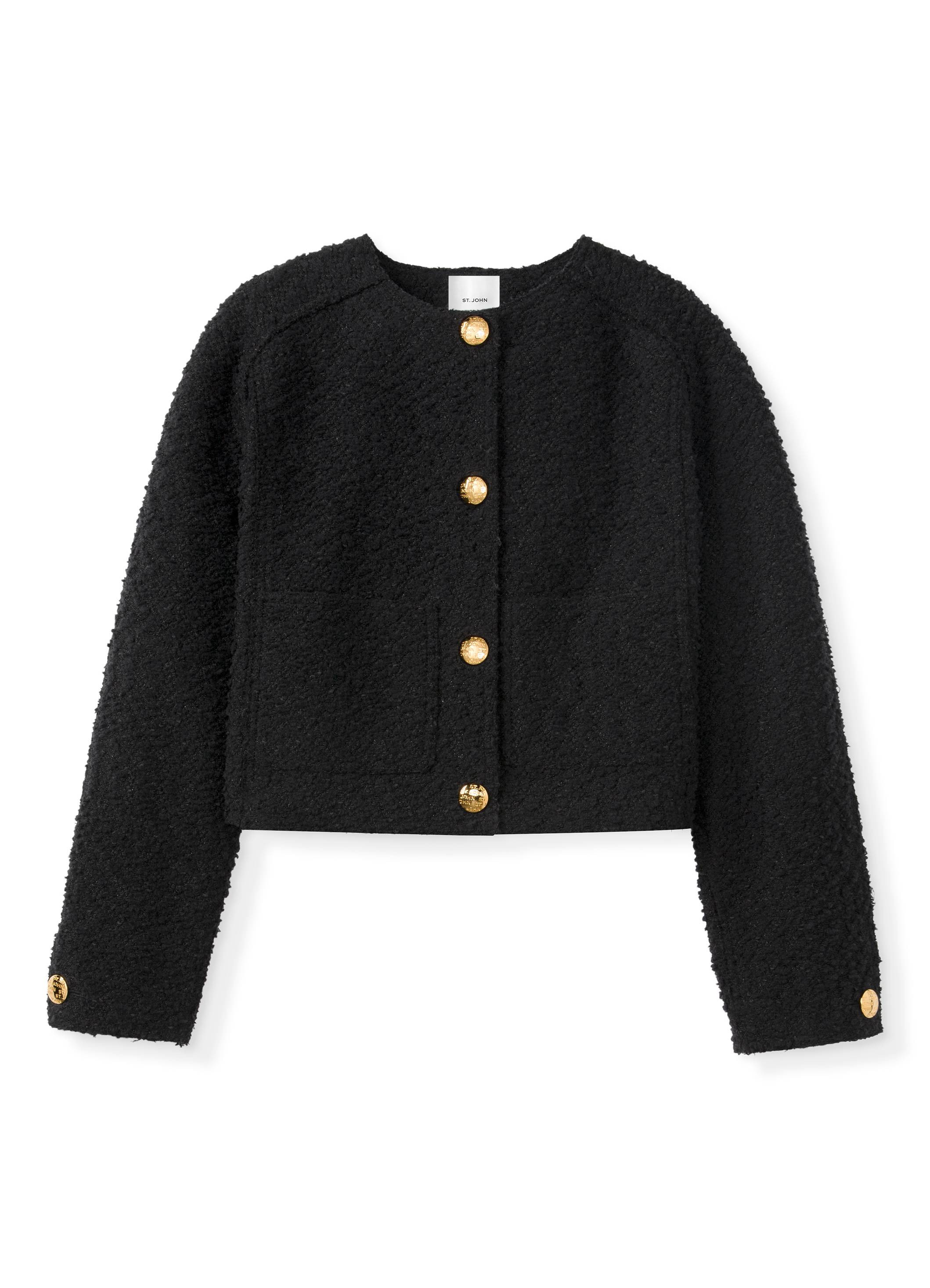 Soft Boucle Sparkle Bonded Tweed Jacket | St. John Knits
