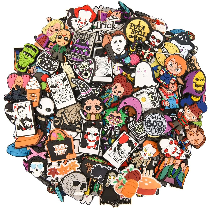 30,50,100 Pieces Random Halloween Shoe Charms Kids Boys Girls Lovely Skull Shoes Decorations for ... | Amazon (US)