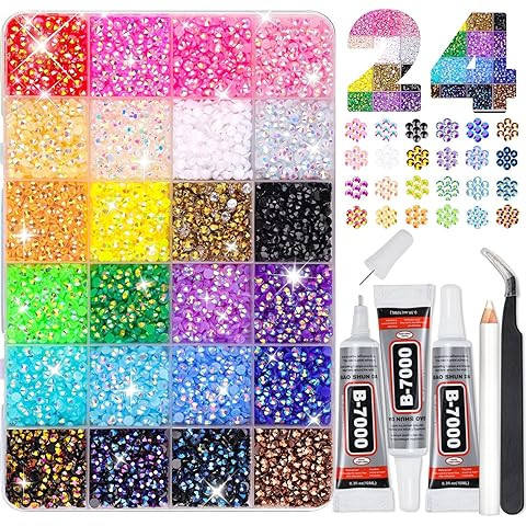 Amazon.com: 34000Pcs Resin Jelly Rhinestones for Bedazzling, Multicolor 3mm Flatback Gems for Dia... | Amazon (US)