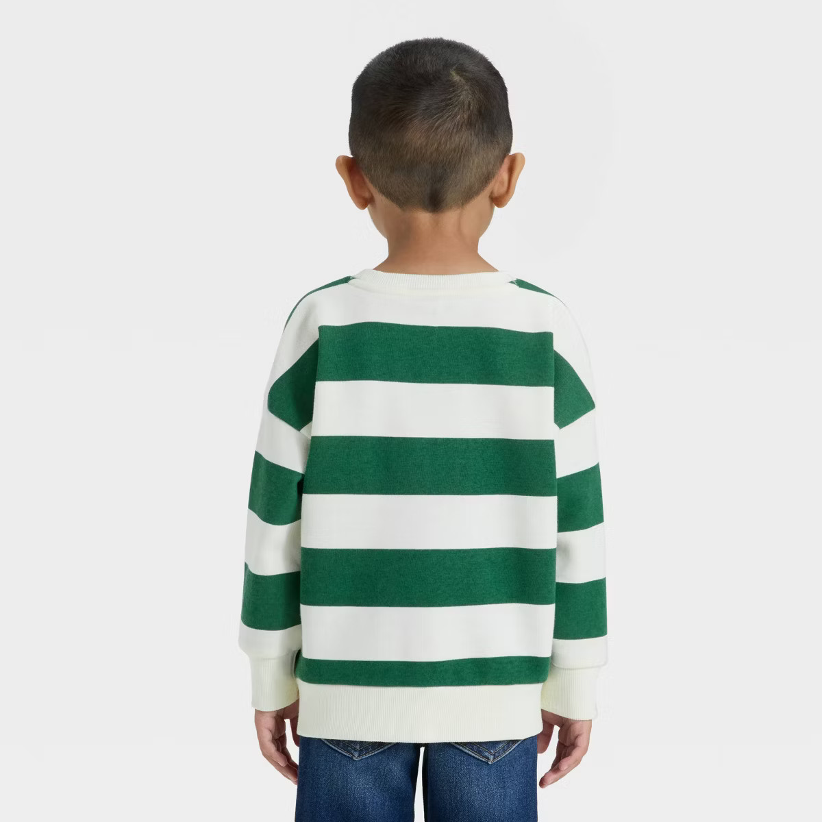 Toddler Boys' Disney Mickey Mouse Striped Fleece Pullover - Green | Target