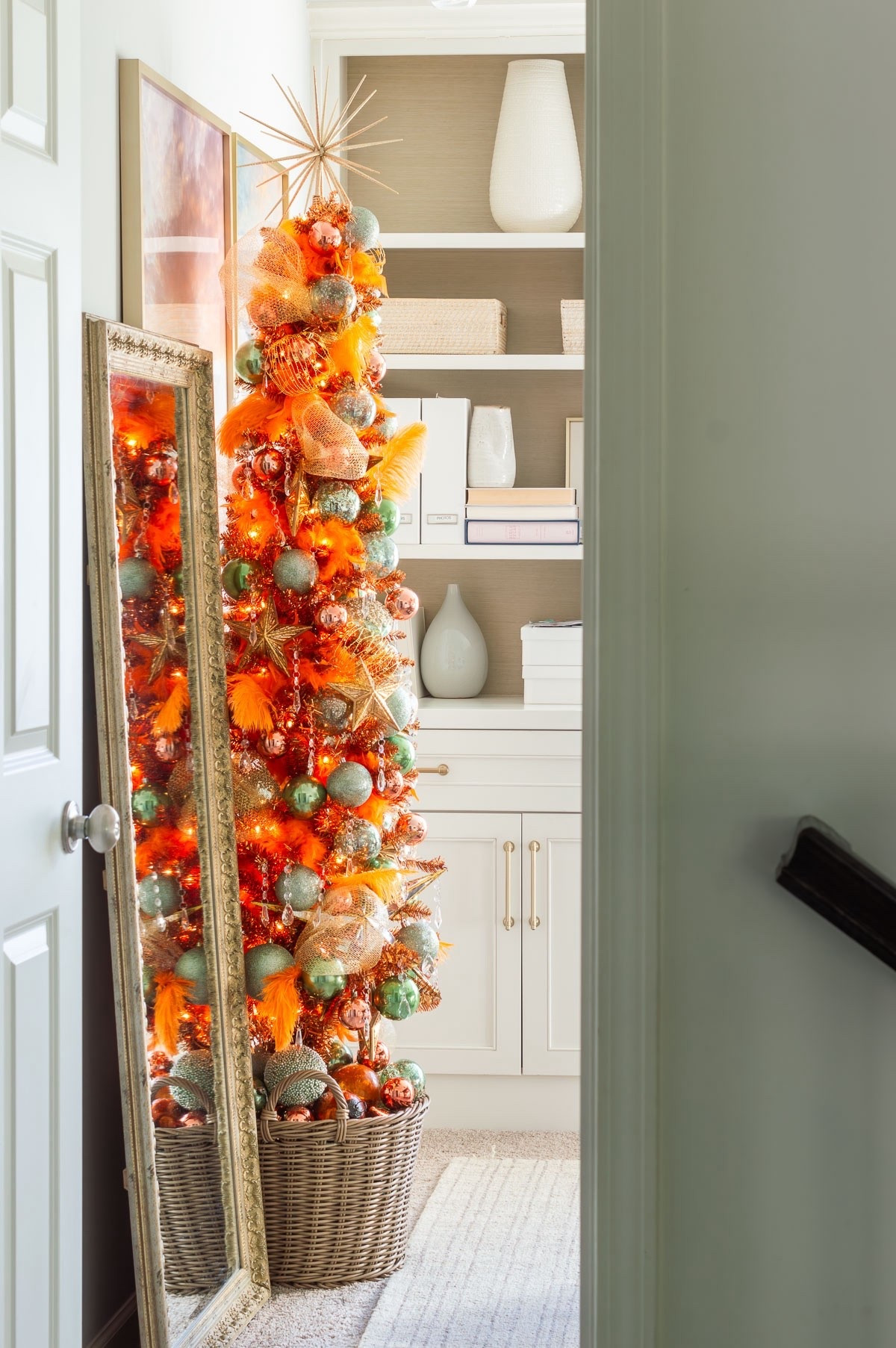 I couldn’t resist creating this showgirl tree, complete with coral and mint green ornaments, crystals and gold accents on a pre-lit, orange tinsel tree. It was a great opportunity to have fun and who knew these tinsel trees come in so many different colors? home decor Christmas decor Taylor Swift tree life of a showgirl tree orange Christmas tree slim tree

#LTKHoliday #LTKSaleAlert #LTKHome