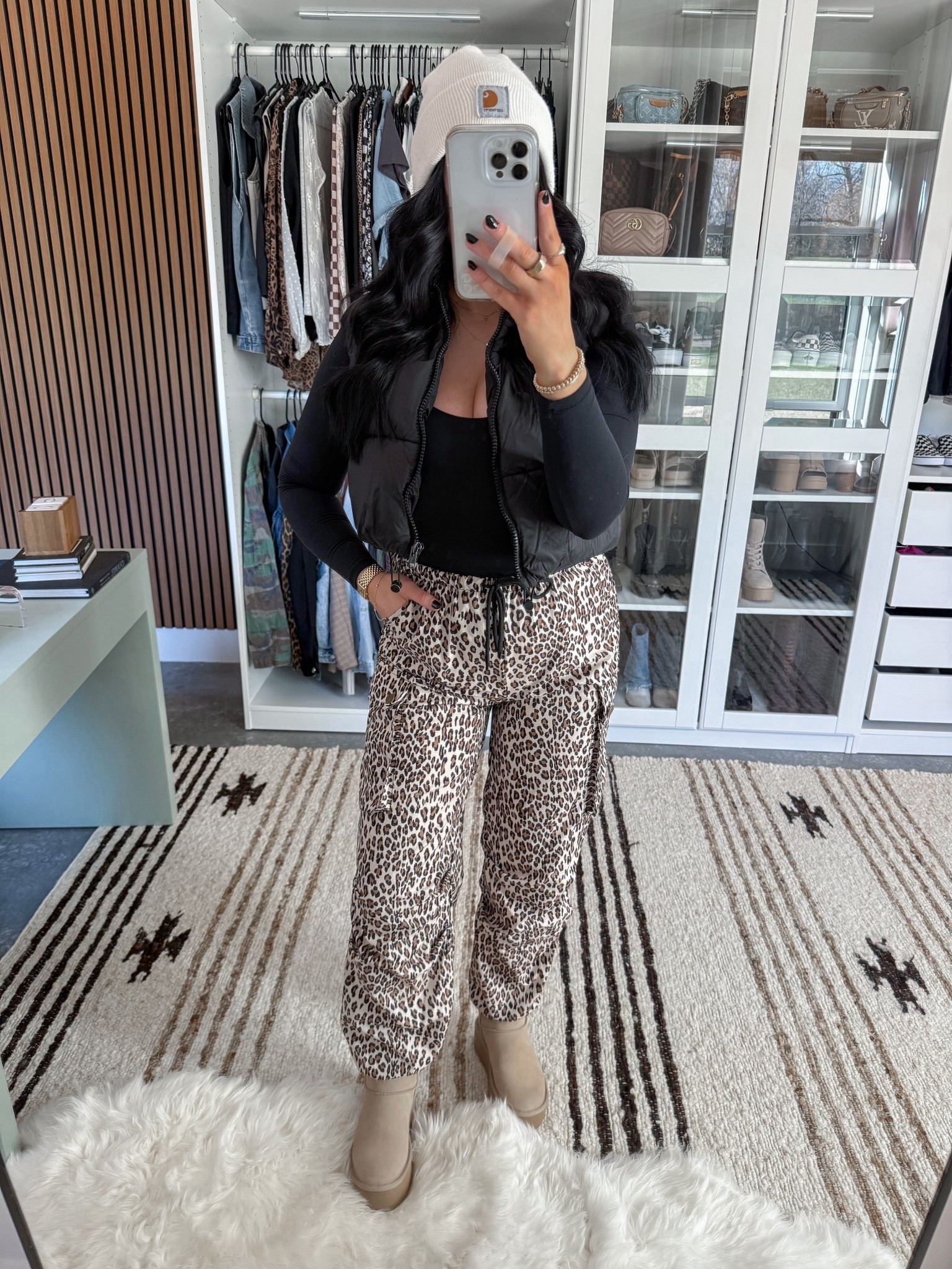 Puffer Vest - small
Bodysuit - small
Leopard Cargo Pants - small

Bump friendly winter OOTD! This bodysuit is the best basic! Layered it under this cropped puffer vest (have it in multiple color) & finished the look with some jogger style pants, my platform uggs & a Carhartt beanie. 🖤



#LTKootd #LTKBump #LTKPetite