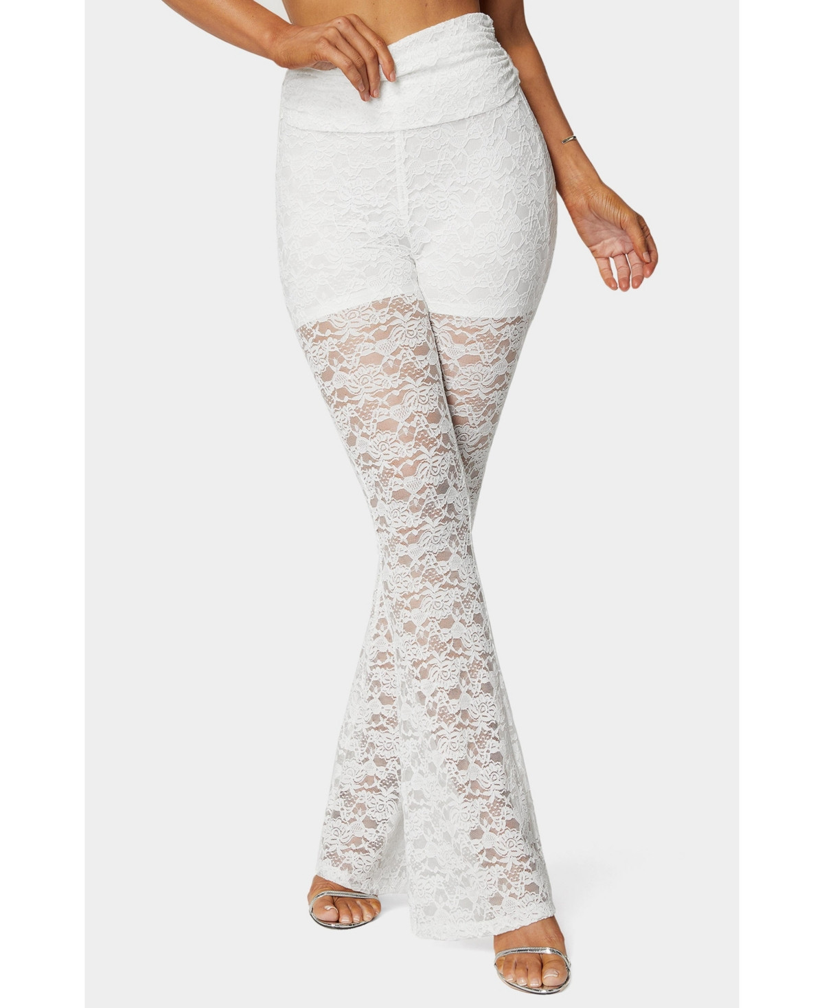 Flared Lace Pant - White alyssum | Macy's