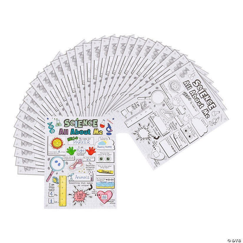 Color Your Own Science All About Me Posters - 30 Pc. | Oriental Trading Company