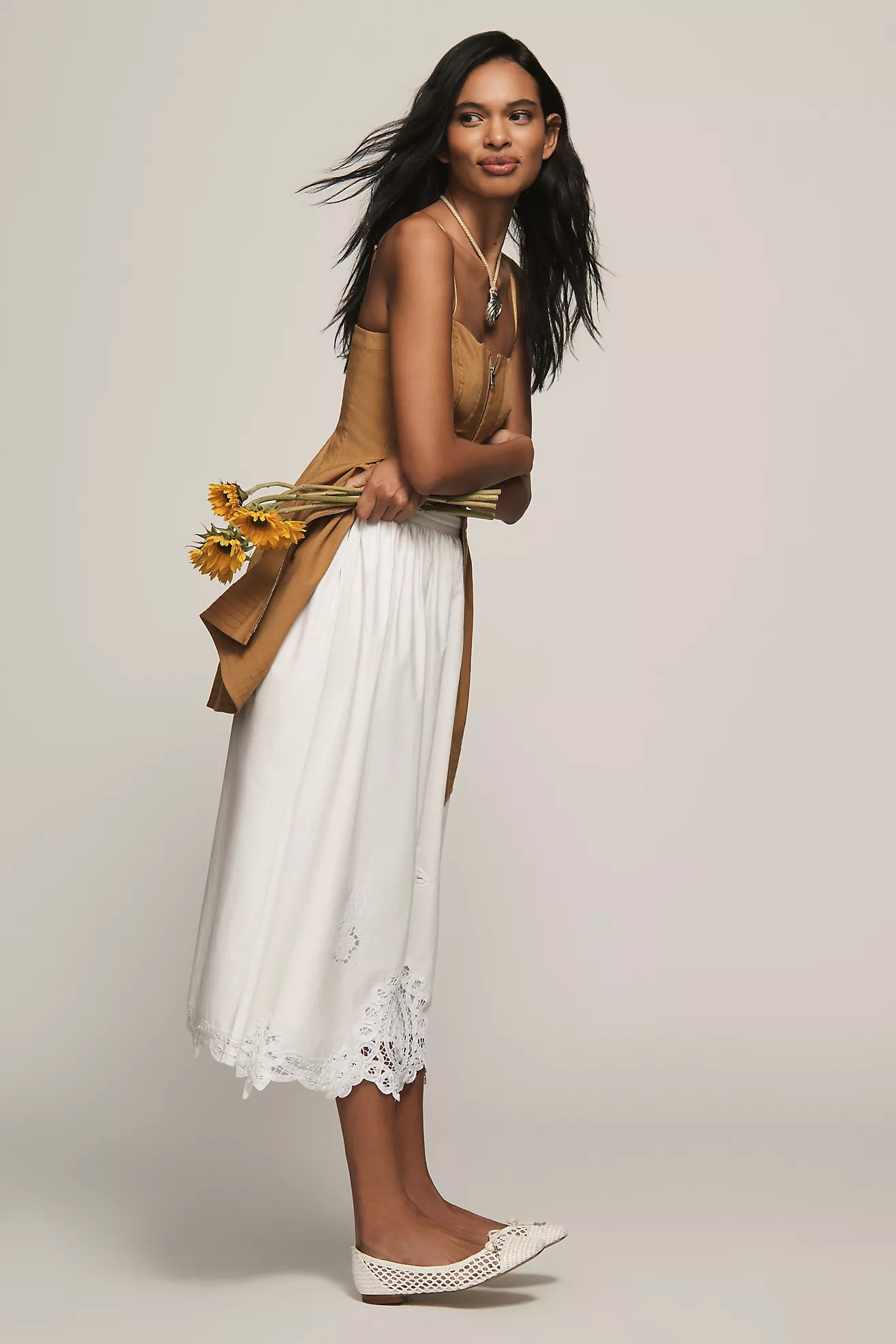 Hunter Bell Corrine Lace Midi Skirt | Anthropologie (US)