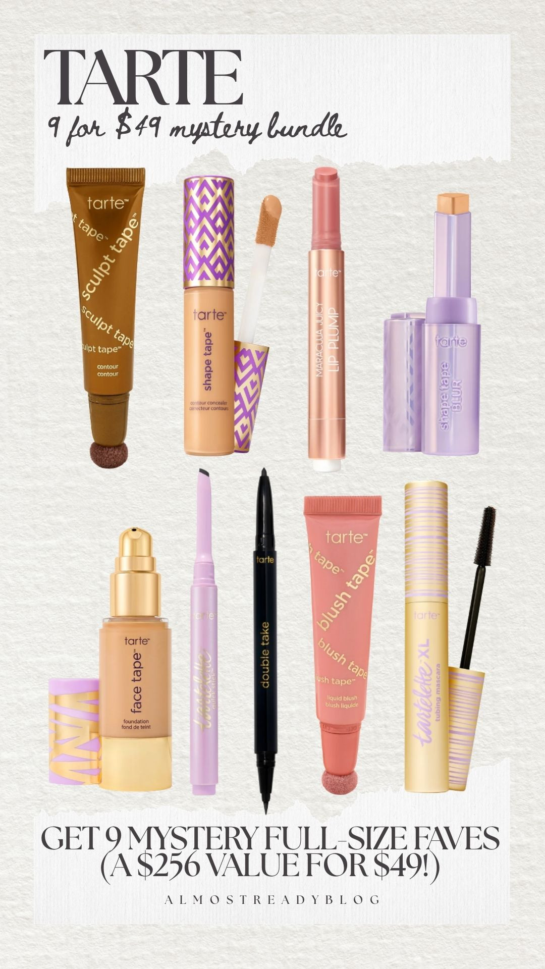 Get 9 mystery full-size favorites from Tarte for $49! (A $256 value!) 😍 

beauty finds, finds under 50, sale alert, makeup routine, blush, contour, mascara, concealer, eye liner, foundation, amanda west, almostreadyblog   

 #LTKSaleAlert #LTKBeauty
