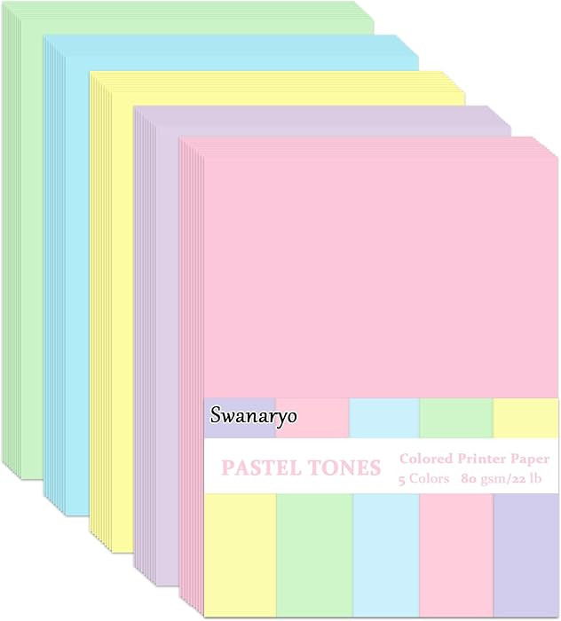600 Sheets Colored Paper 8.5 X 11 - Color Printer Copy Paper 22lb/80gsm Double Sided Origami for ... | Amazon (US)
