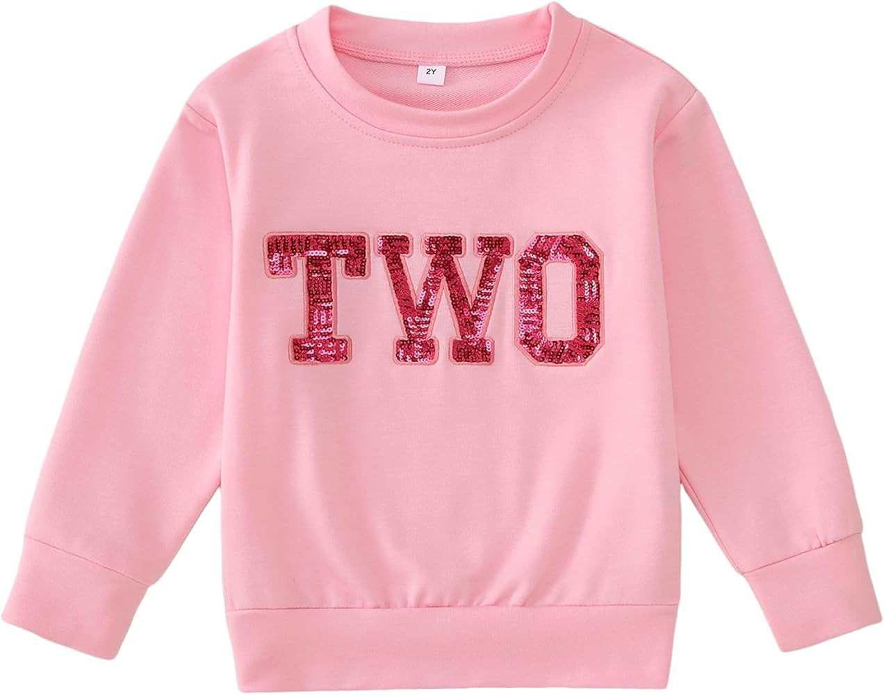 Toddler Girl Birthday Outfit 2nd 3rd 4th 5th 6th 7th 8th 9th Bday Party Sweatshirt Sequin Glitter... | Amazon (US)