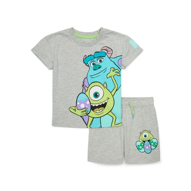 Monsters Inc Toddler Easter Graphic Print Tee and Shorts Set, 2-Piece, Sizes 12 Months-5T - Walma... | Walmart (US)