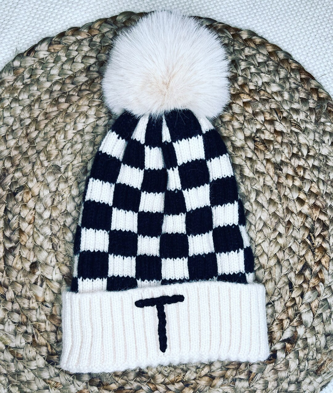 Custom Initial Knit Hat - Etsy | Etsy (US)