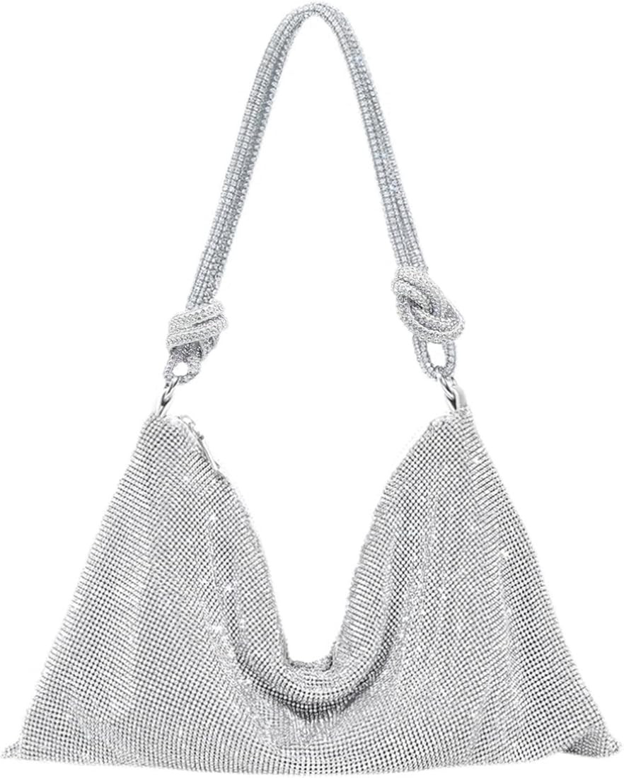 Amazon.com: Women Full Rhinestone Evening Bag Shiny Hobo Bag Travel Vacation Handbag Party Club P... | Amazon (US)