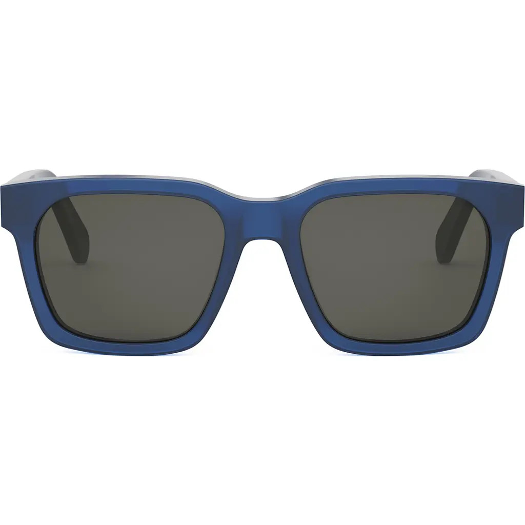 CELINE Bold 3 Dots 54mm Geometric Sunglasses in Blue /Smoke at Nordstrom | Nordstrom