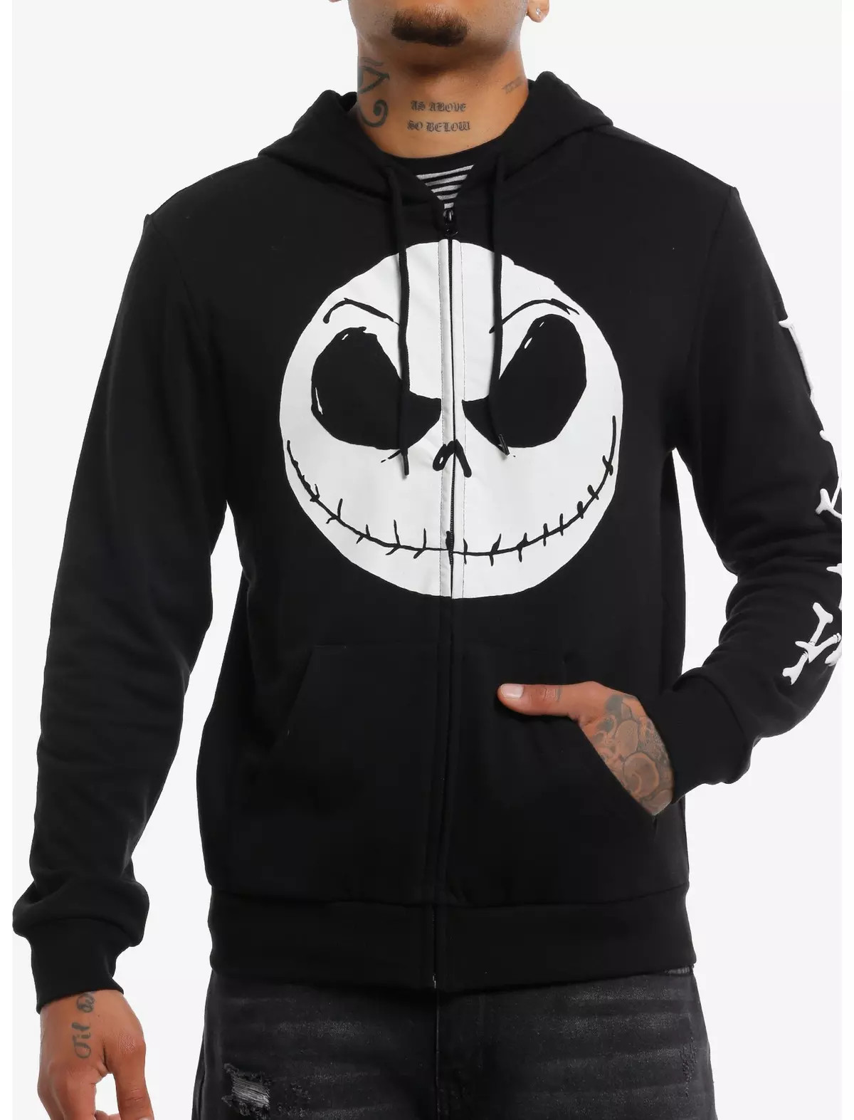 The Nightmare Before Christmas Jack Bones Glow-In-The-Dark Hoodie | Hot Topic