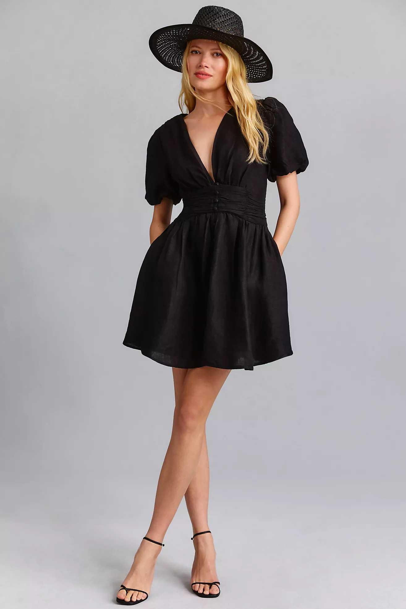 The Katerina Button-Front Mini Dress | Anthropologie (US)