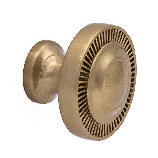 Sumner Street Home Hardware Minted 1-1/2-in Satin Brass Round Transitional Cabinet Knob | Lowe's