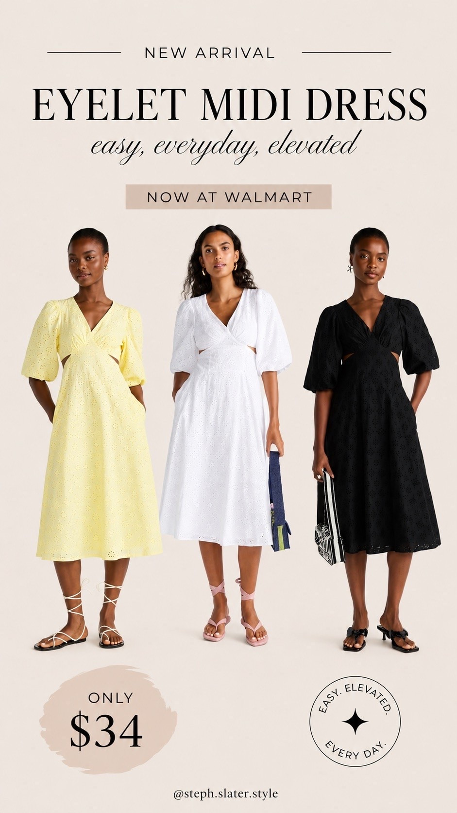 The cutest eyelet midi dress with cutout details from Walmart.

#LTKootd #LTKmomlife #LTKSeasonal